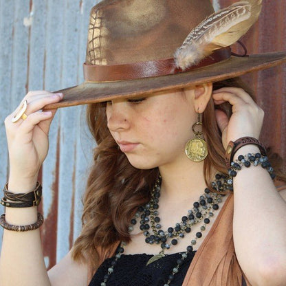 Copper Indian Buffalo Head Earrings - Blu Lotus Boutique