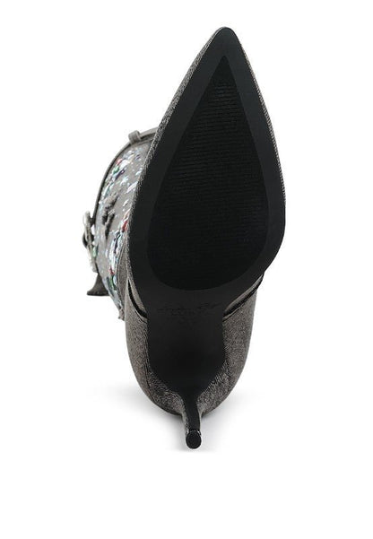 Cornik Multi Color Stones Denim Boots - Blu Lotus Boutique