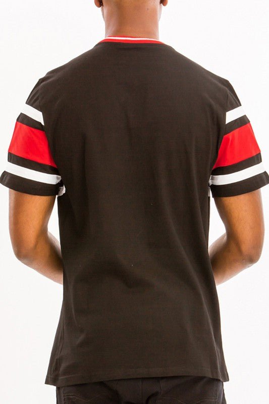 COTTON THREE STRIPE TSHIRT - Blu Lotus Boutique