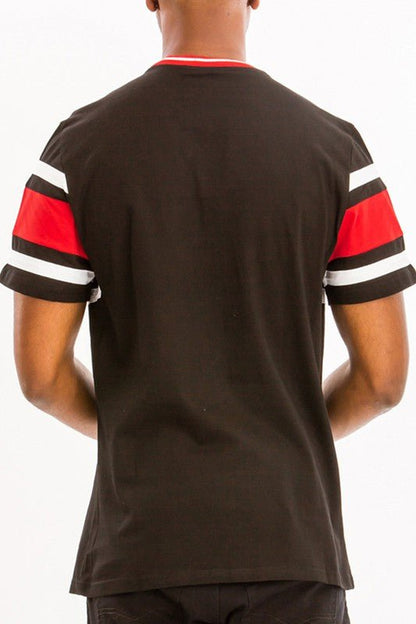 COTTON THREE STRIPE TSHIRT - Blu Lotus Boutique