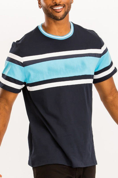COTTON THREE STRIPE TSHIRT - Blu Lotus Boutique