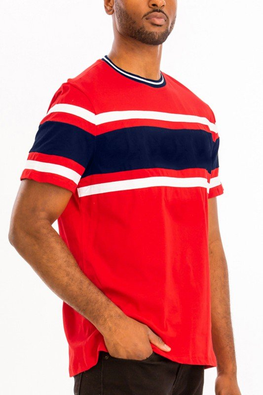 COTTON THREE STRIPE TSHIRT - Blu Lotus Boutique