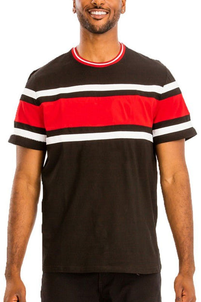 COTTON THREE STRIPE TSHIRT - Blu Lotus Boutique