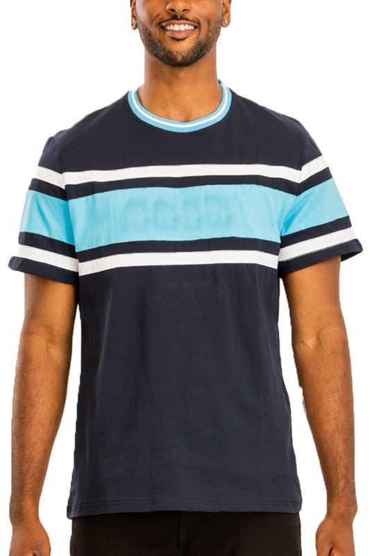 COTTON THREE STRIPE TSHIRT - Blu Lotus Boutique
