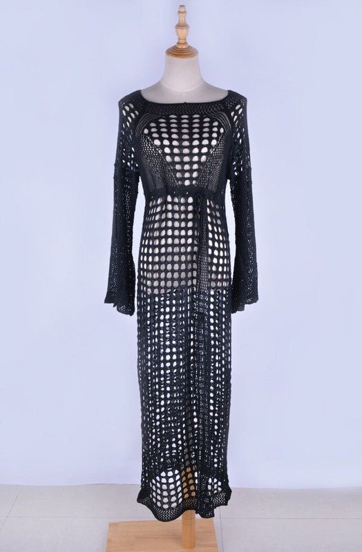 Crochet maxi cover up - Blu Lotus Boutique
