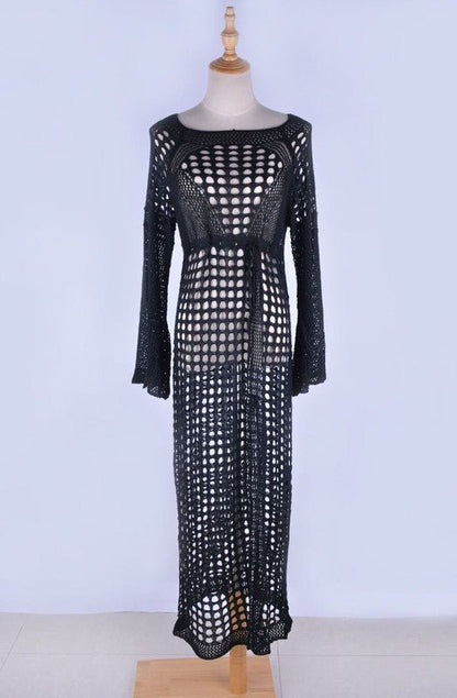 Crochet maxi cover up - Blu Lotus Boutique
