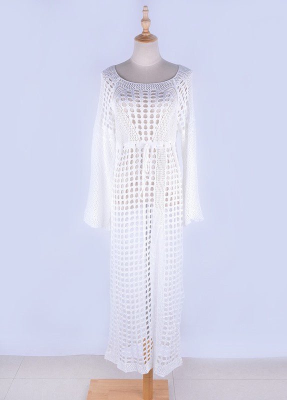 Crochet maxi cover up - Blu Lotus Boutique