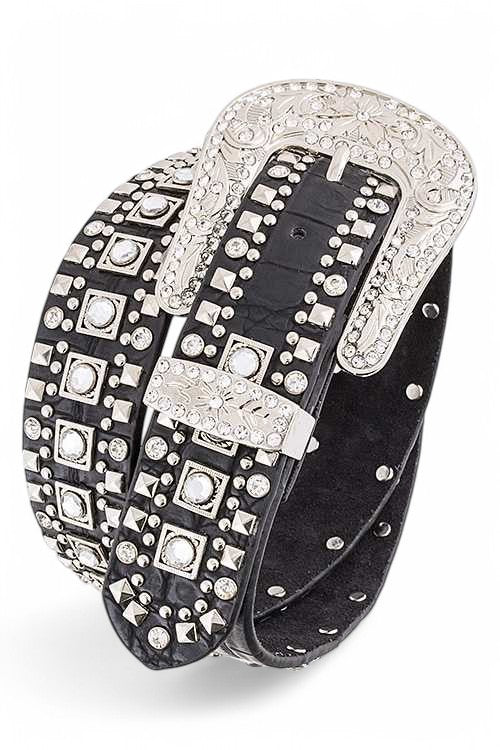 Crystal Statement Western Belt - Blu Lotus Boutique
