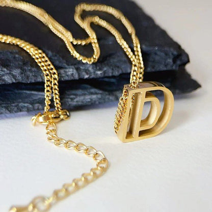Cutout Initial Letter Personalized Necklace - Blu Lotus Boutique