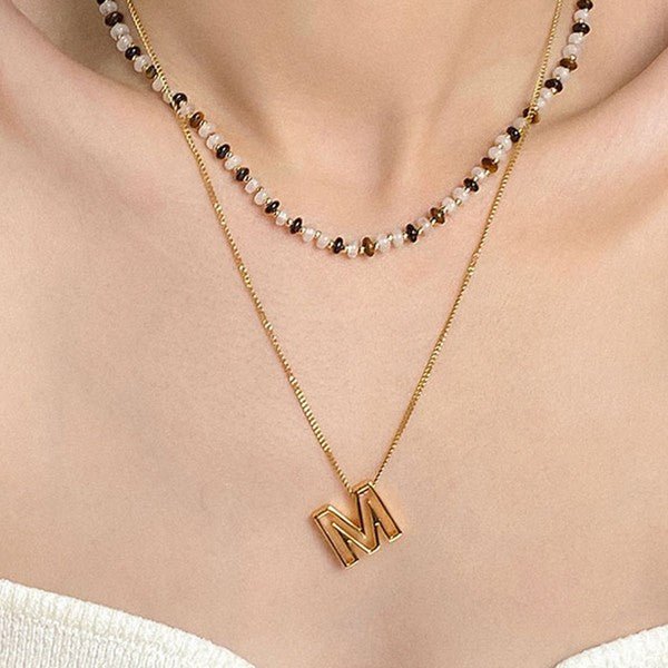 Cutout Initial Letter Personalized Necklace - Blu Lotus Boutique
