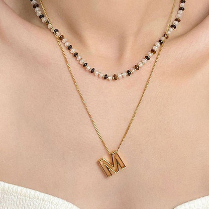 Cutout Initial Letter Personalized Necklace - Blu Lotus Boutique