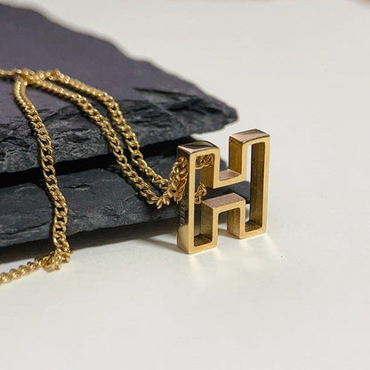 Cutout Initial Letter Personalized Necklace - Blu Lotus Boutique