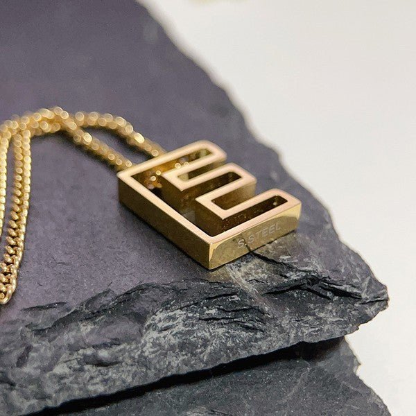 Cutout Initial Letter Personalized Necklace - Blu Lotus Boutique