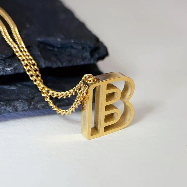 Cutout Initial Letter Personalized Necklace - Blu Lotus Boutique