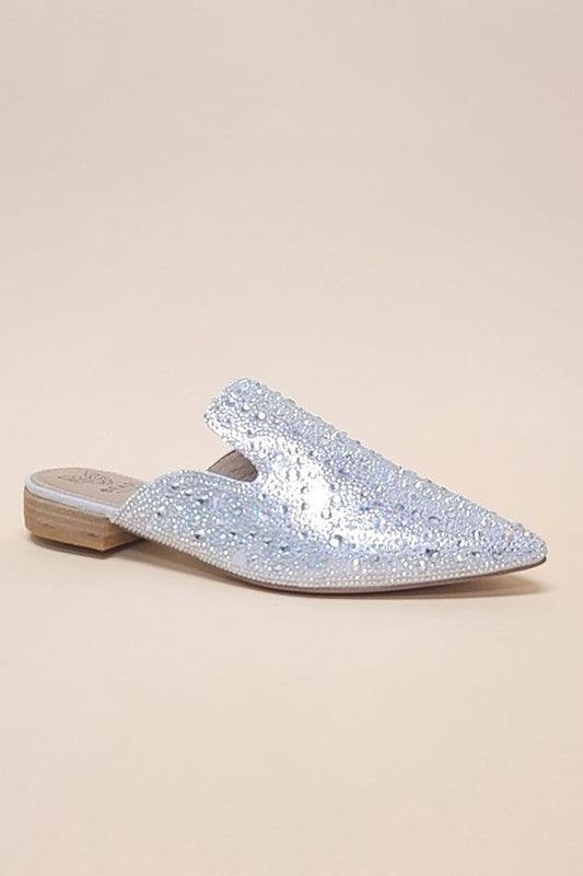 GEM-39 - POINTED TOE SLIP ON MULE FLATS - Blu Lotus Boutique