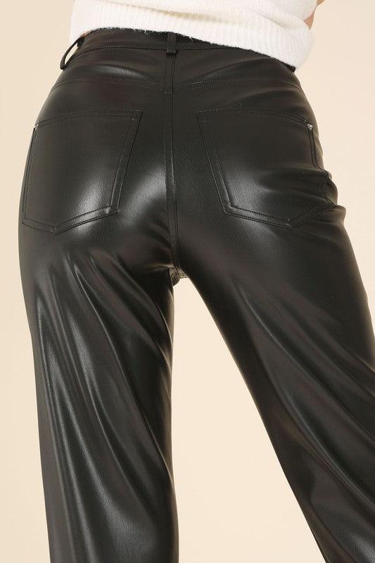 Vegan leather pants - Blu Lotus Boutique