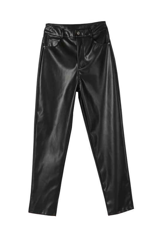 Vegan leather pants - Blu Lotus Boutique