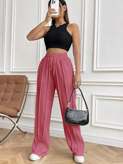 Drawstring Wide Leg Pants with Pockets - Blu Lotus Boutique