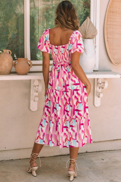 Dalia Smocked Ruffle Tiered Dress - Blu Lotus Boutique