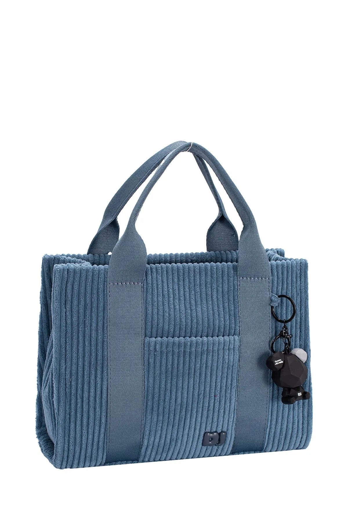 David Jones Corduroy Handbag Bag with Charm Detail - Blu Lotus Boutique