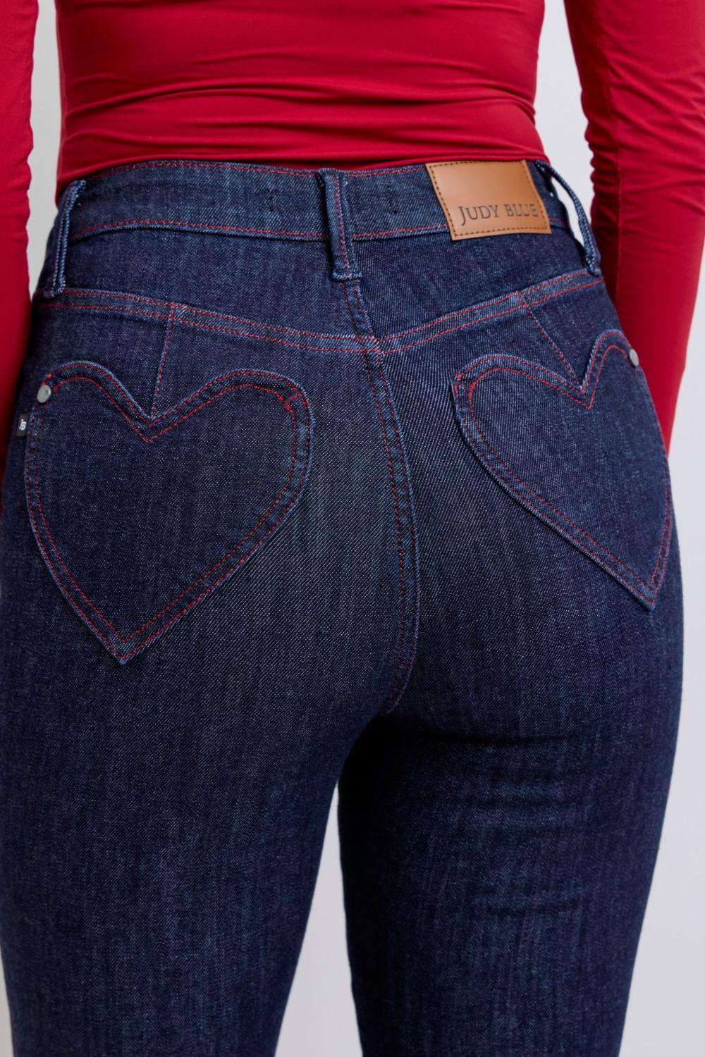 Judy Blue Full Size Heart Shaped Back Pockets Skinny Jeans - Blu Lotus Boutique