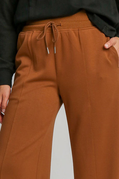 Umgee Drawstring Wide Leg Pants with Pockets