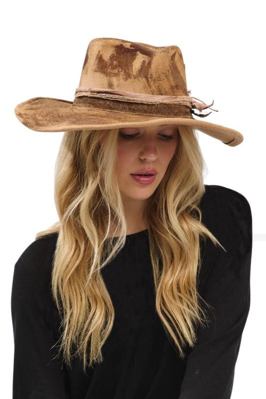 Distress Vintage Shapable Fedora Cowboy Hat - Blu Lotus Boutique