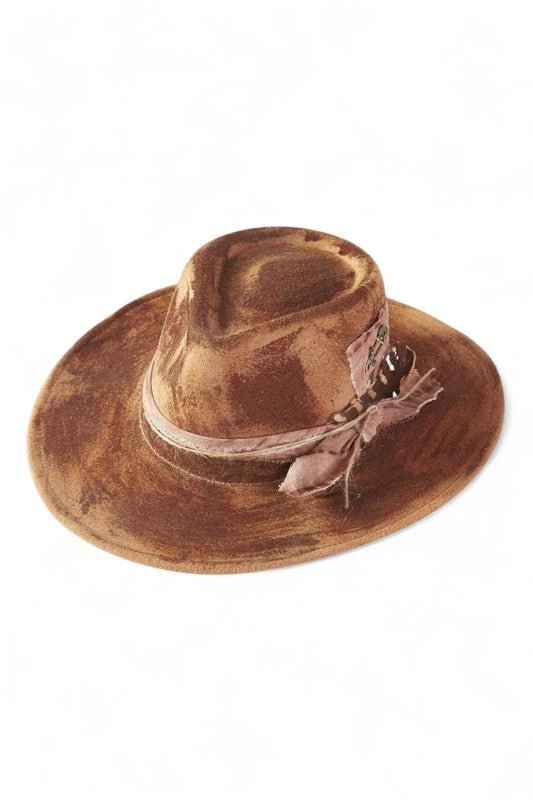 Distress Vintage Shapable Fedora Cowboy Hat - Blu Lotus Boutique