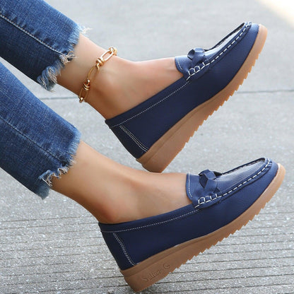 Weave Wedge Heeled Loafers - Blu Lotus Boutique