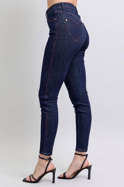 Judy Blue Full Size Heart Shaped Back Pockets Skinny Jeans - Blu Lotus Boutique