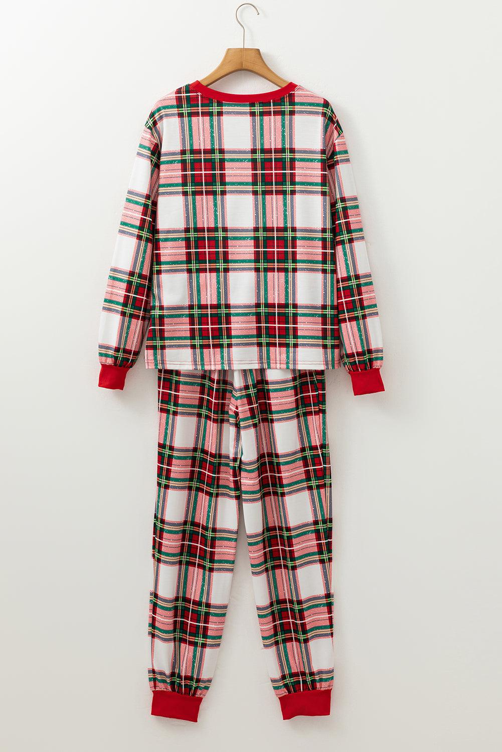 Red Christmas Plaid Allover Top and Pants Lounge Set - Blu Lotus Boutique