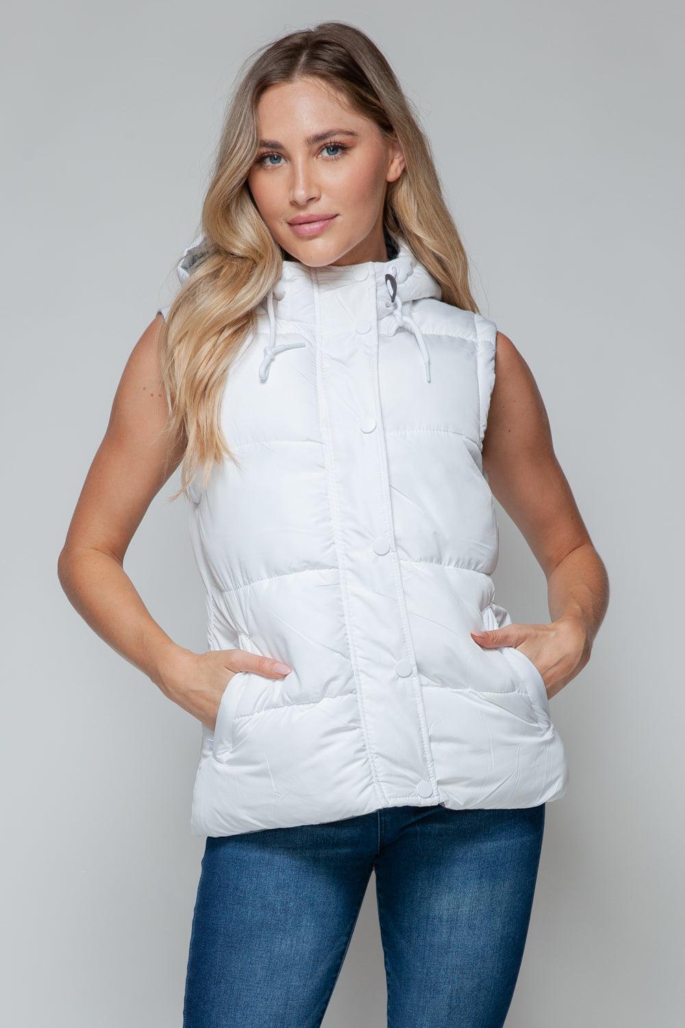 Snobbish Snap and Zip Closure Hooded Vest - Blu Lotus Boutique