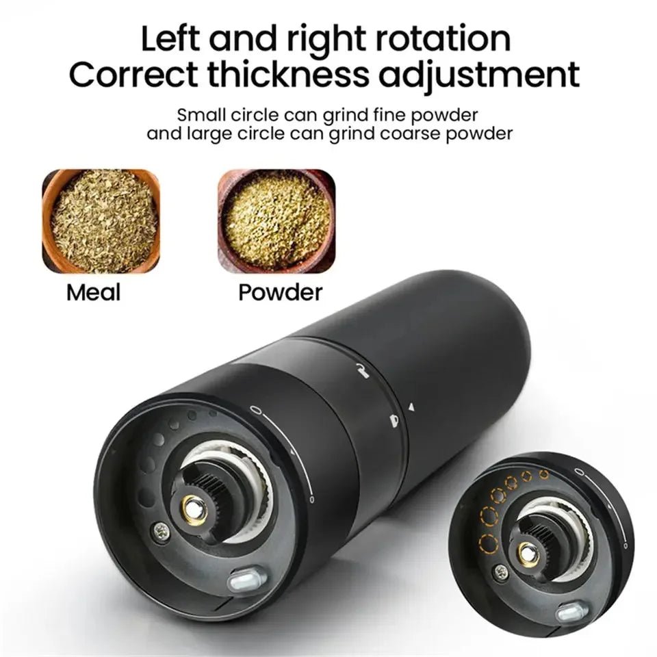 Electric Automatic Salt and Pepper Grinder Set Rechargeable With USB Gravity Spice Mill Adjustable Spices Grinder Kitchen Tools - Blu Lotus Boutique