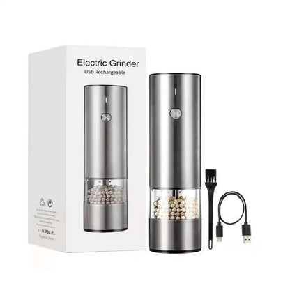 Electric Automatic Salt and Pepper Grinder Set Rechargeable With USB Gravity Spice Mill Adjustable Spices Grinder Kitchen Tools - Blu Lotus Boutique
