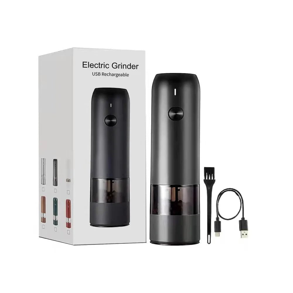 Electric Automatic Salt and Pepper Grinder Set Rechargeable With USB Gravity Spice Mill Adjustable Spices Grinder Kitchen Tools - Blu Lotus Boutique