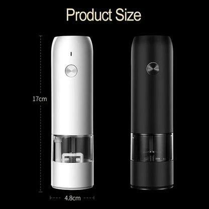 Electric Automatic Salt and Pepper Grinder Set Rechargeable With USB Gravity Spice Mill Adjustable Spices Grinder Kitchen Tools - Blu Lotus Boutique