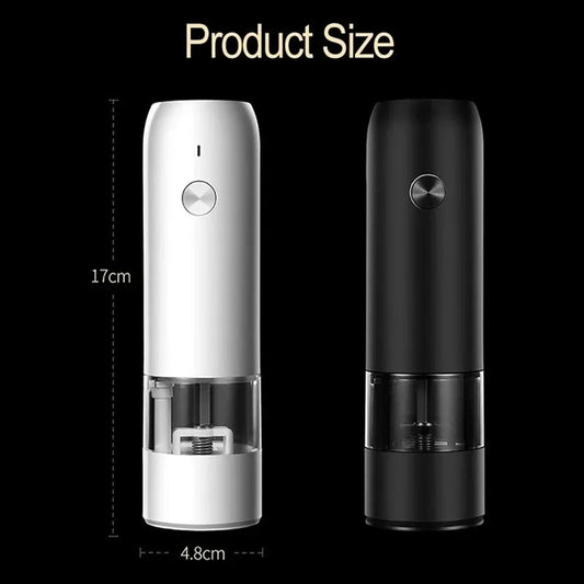 Electric Automatic Salt and Pepper Grinder Set Rechargeable With USB Gravity Spice Mill Adjustable Spices Grinder Kitchen Tools - Blu Lotus Boutique