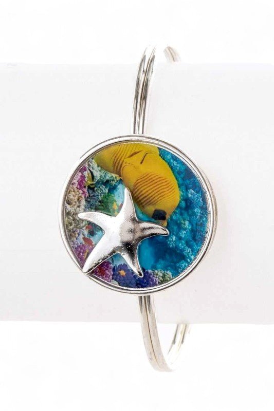 Enamel Starfish Iconic Bangle - Blu Lotus Boutique