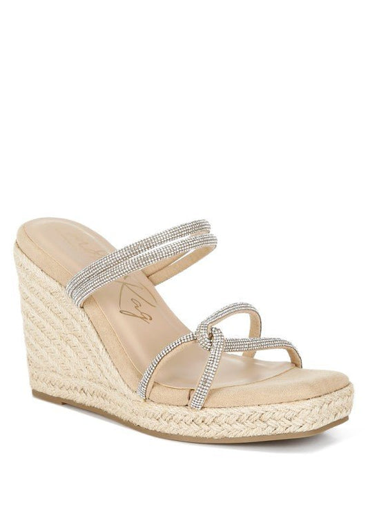 Enocha Rhinestones Embellished Espadrilles - Blu Lotus Boutique