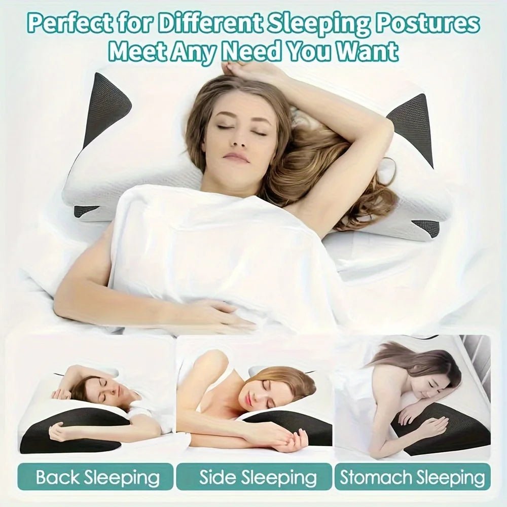 Ergonomic cotton snack pillow with comfortable sleeping design, soft and lightweight, perfect for side, back and abdominal sleep - Blu Lotus Boutique