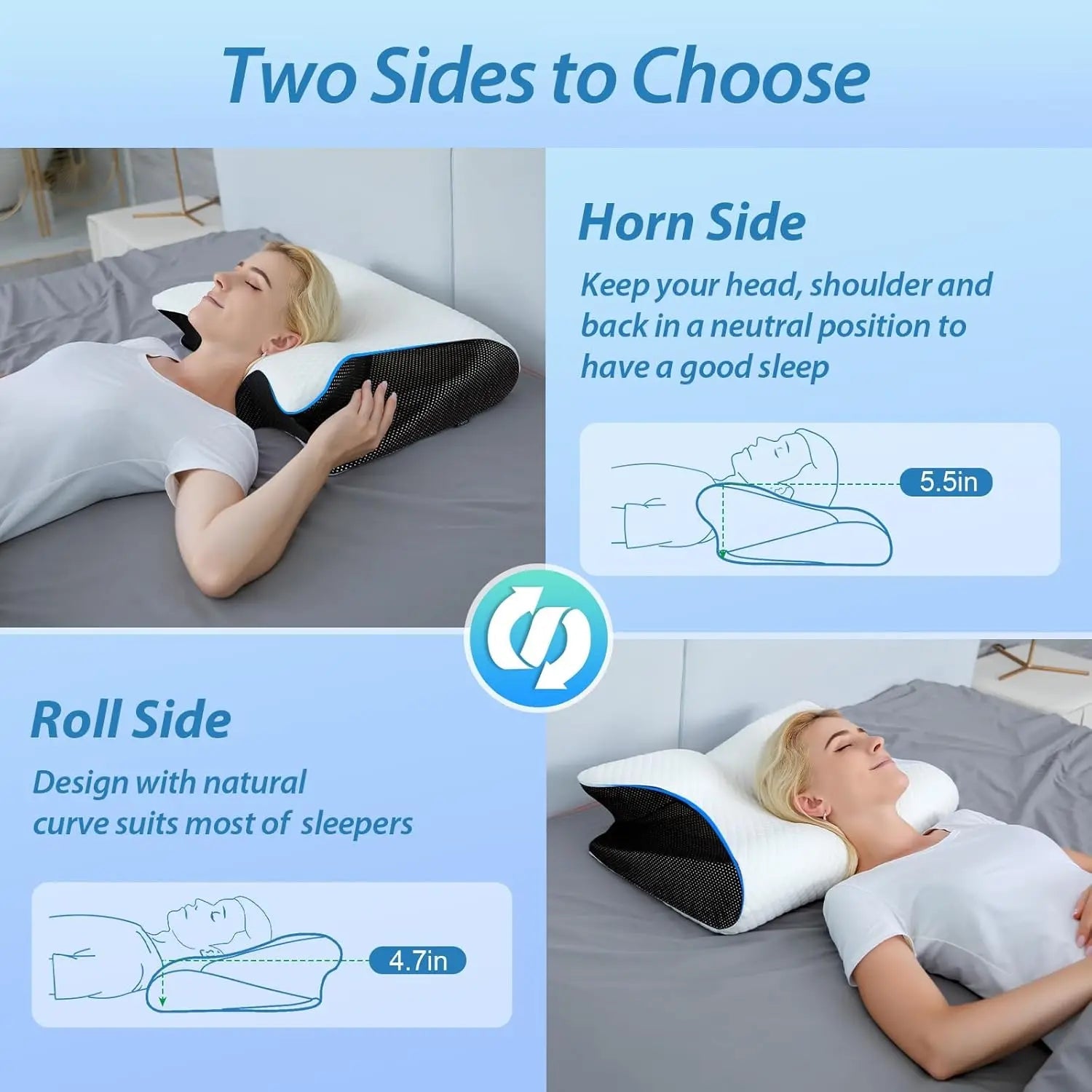Ergonomic cotton snack pillow with comfortable sleeping design, soft and lightweight, perfect for side, back and abdominal sleep - Blu Lotus Boutique