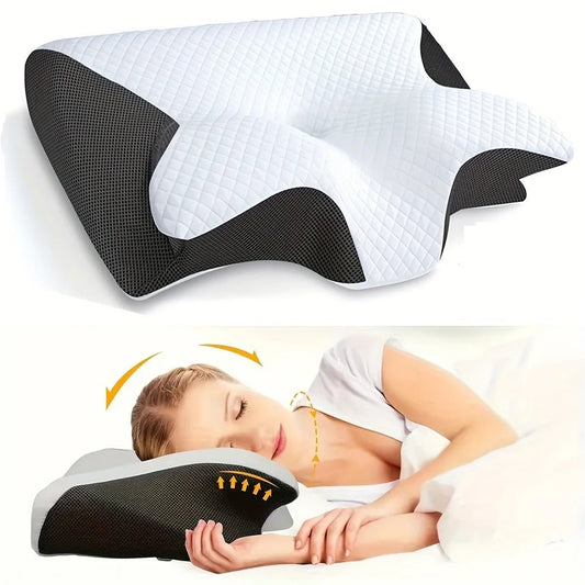 Ergonomic cotton snack pillow with comfortable sleeping design, soft and lightweight, perfect for side, back and abdominal sleep - Blu Lotus Boutique