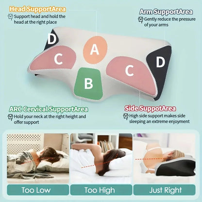 Ergonomic cotton snack pillow with comfortable sleeping design, soft and lightweight, perfect for side, back and abdominal sleep - Blu Lotus Boutique
