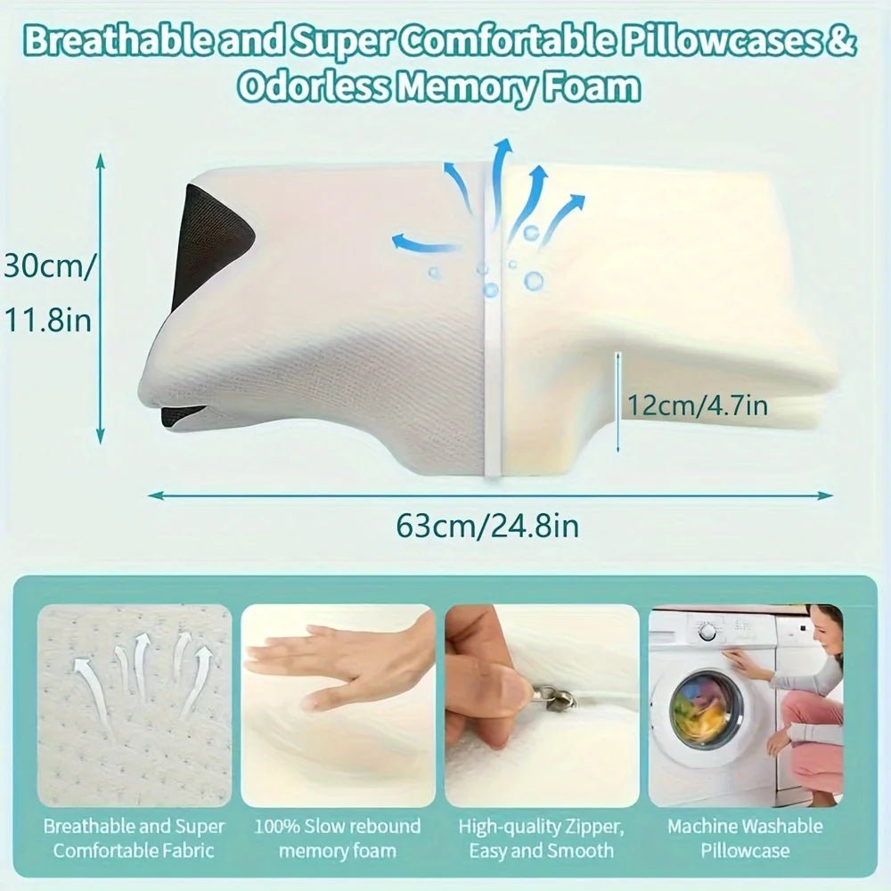 Ergonomic cotton snack pillow with comfortable sleeping design, soft and lightweight, perfect for side, back and abdominal sleep - Blu Lotus Boutique