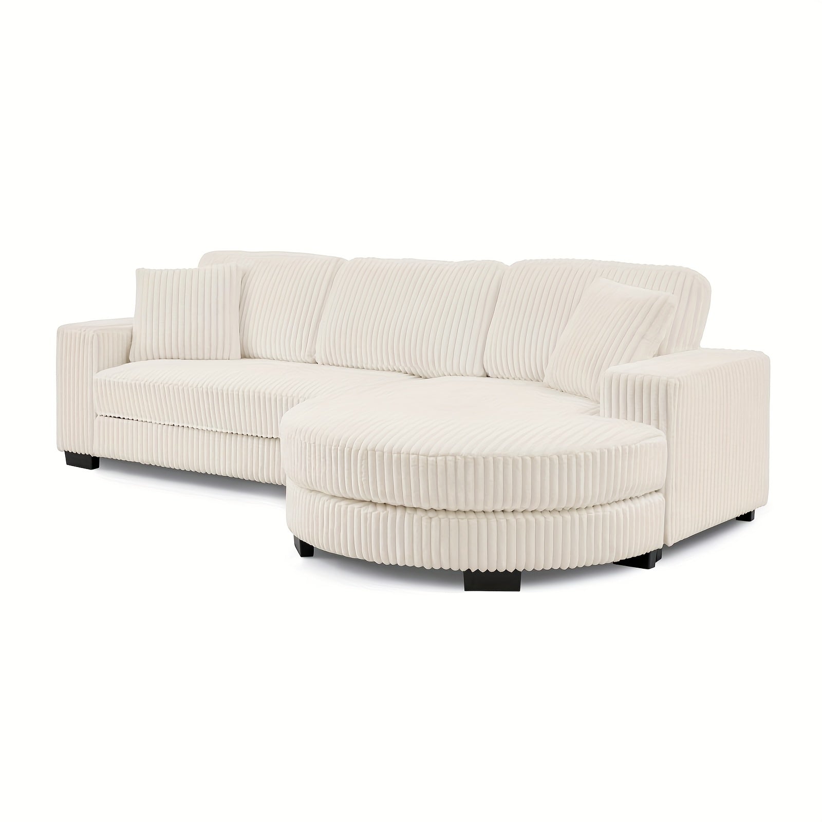 Extra Large Modular Corduroy Cloud Sofa with Footstool - Blu Lotus Boutique