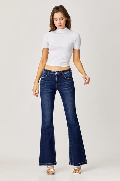 RISEN Full Size Low Rise Flare Jeans - Blu Lotus Boutique