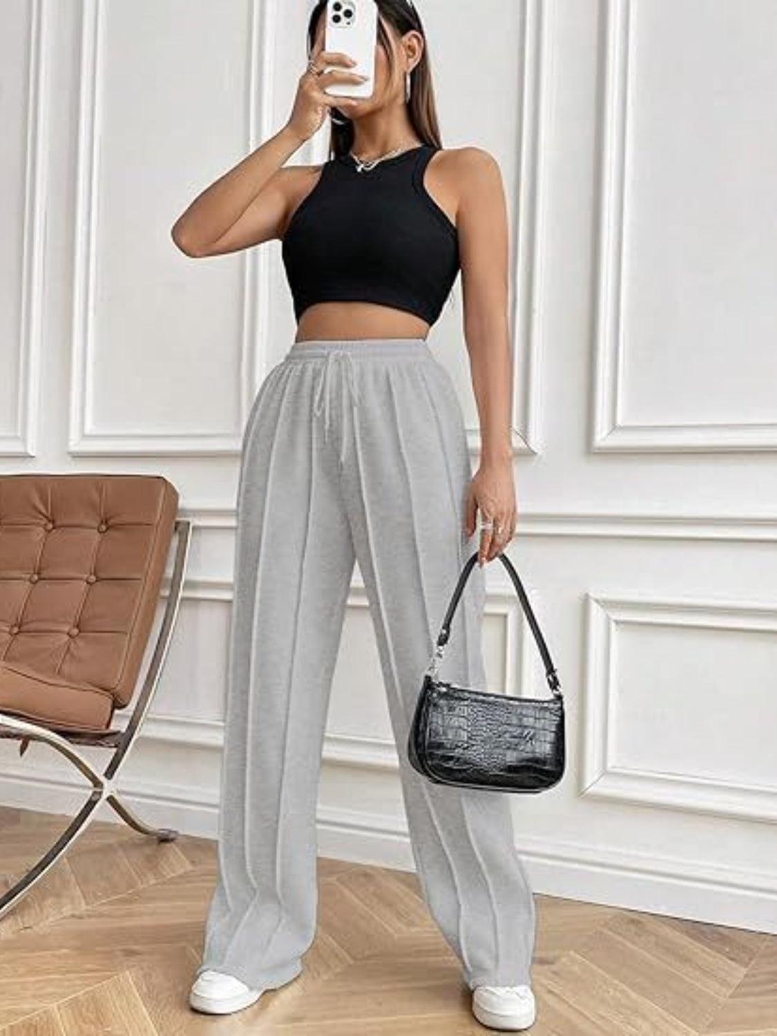 Drawstring Wide Leg Pants with Pockets - Blu Lotus Boutique