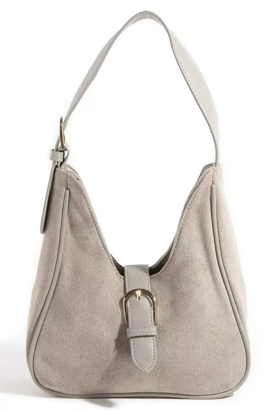 Fame Buckle Accent Faux Suede Hand Bag - Blu Lotus Boutique