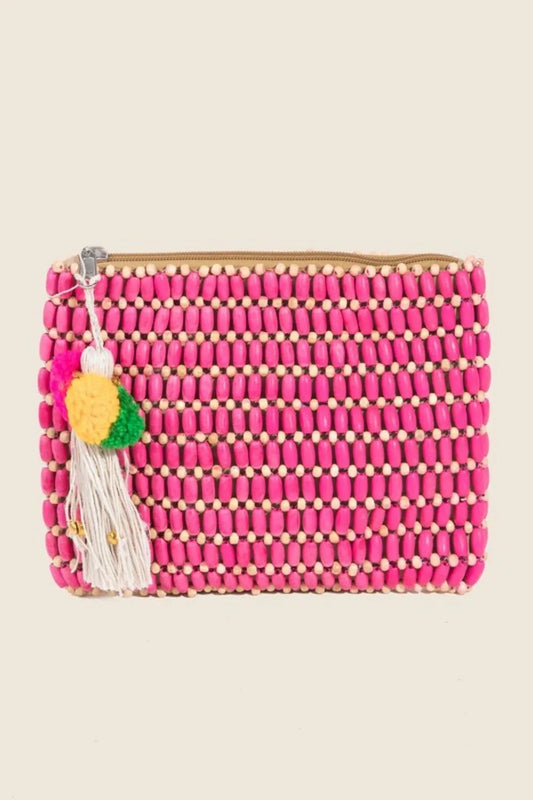 Fame Wooden Beaded Rectangle Bag - Blu Lotus Boutique