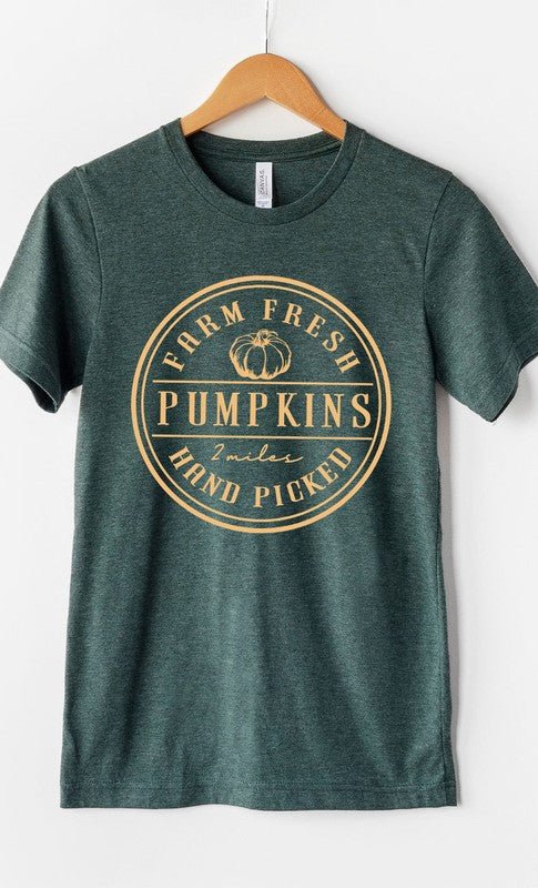 Farm Fresh Pumpkins Circle Graphic Tee - Blu Lotus Boutique